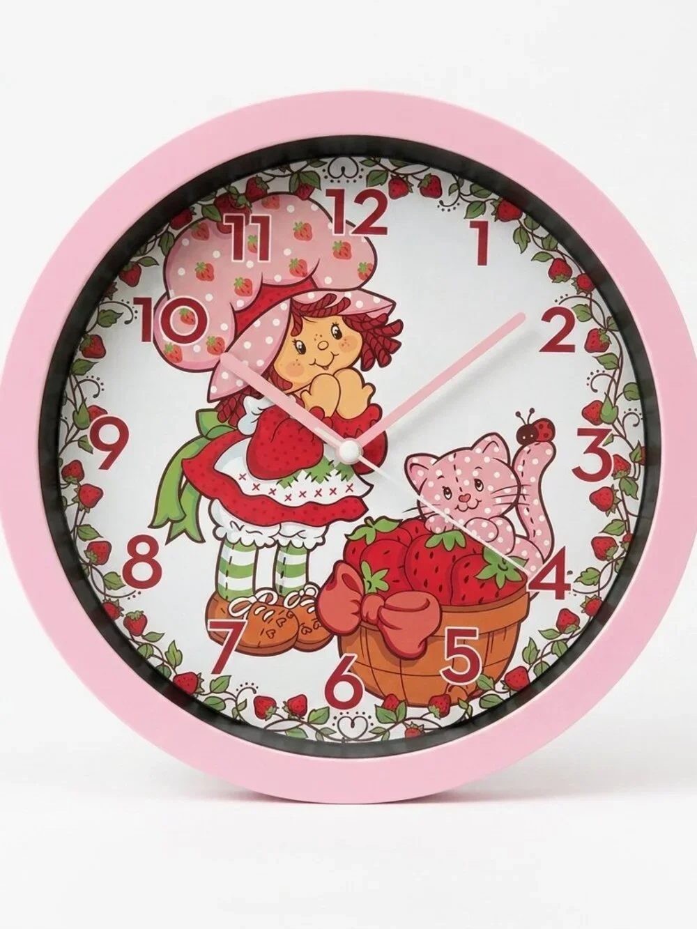 Pink Strawberry Shortcake Wall Clock Kids Room Decor